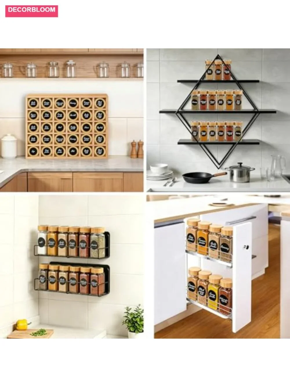 24pcs Glass Spice Jars with Bamboo Lids, 4oz Square Containers with Labels &